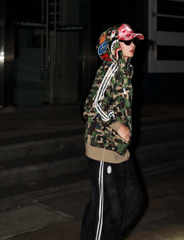Top-Quality Product, Cecilia Cheung's Same Style Shark Versatile Camouflage Hooded Sweatshirt Jacket, Unisex, ins Style, Loose Fit Top-Quality Product, Cecilia Cheung's Same Style Shark Versatile Camouflage Hooded Sweatshirt Jacket, Unisex, ins Style, Loose Fit