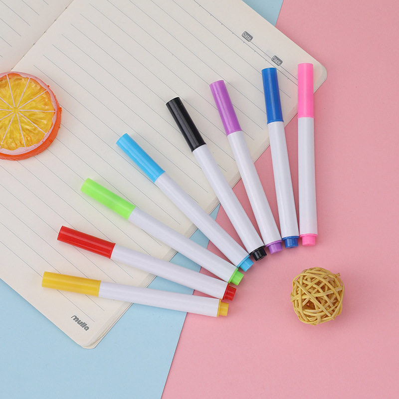 Children's kindergarten 8 color color round tube whiteboard pen Non-toxic rewritable watercolor painting graffiti Water-soluble color pen
