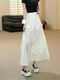 Summer New Style Age-Reducing Fresh White Workwear Skirt for Women 2025 Fashionable Design Slit High-Waisted Skirt