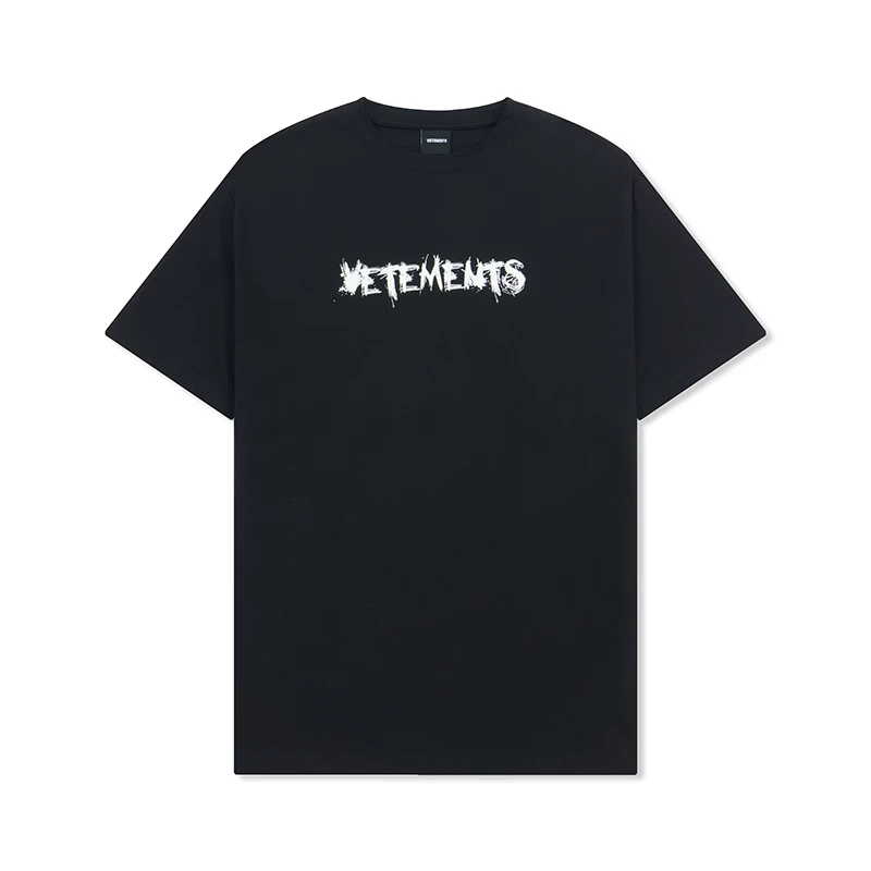 Хлопковая футболка VETEMENTS мужская и женская, с коротким рукавом, принт