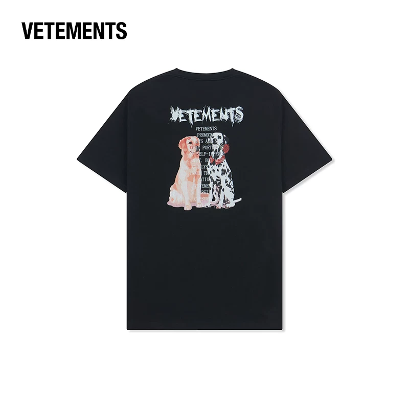 Хлопковая футболка VETEMENTS мужская и женская, с коротким рукавом, принт
