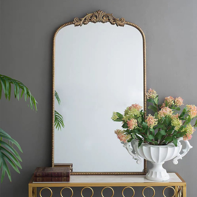 复古全身镜落地镜家用简约壁挂穿衣镜法式雕花换衣镜服装店试衣镜详情1