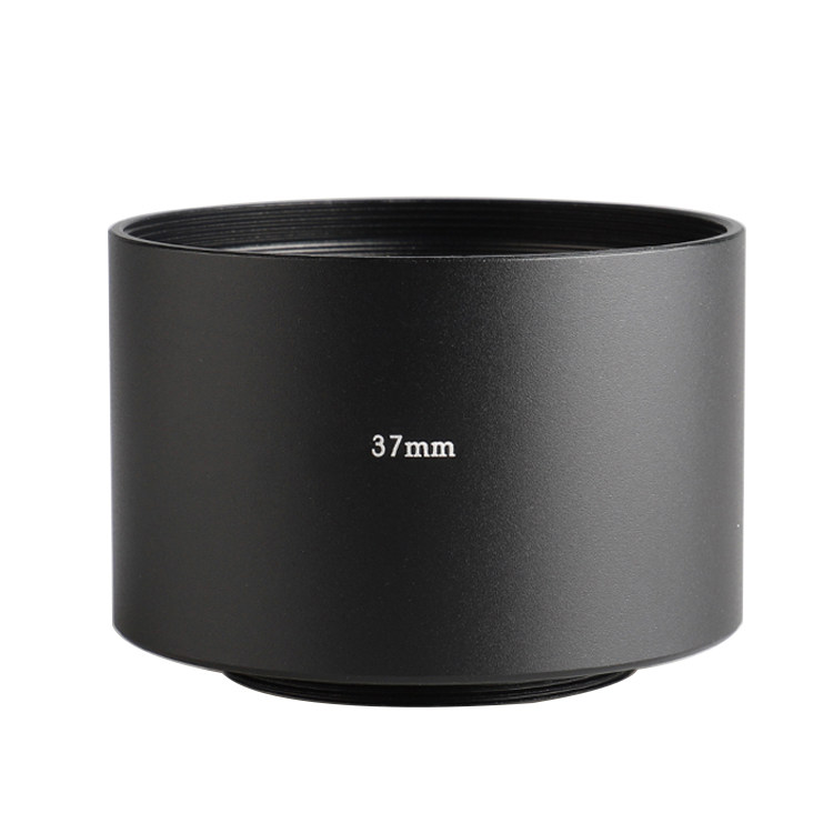 37mm mid-length charred light shade metal aluminum alloy screw mouth extremely simply cylinder-type lens hood sunshade