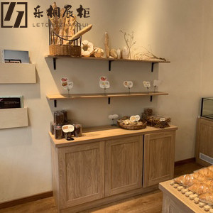 Japanese-style side cabinet bread display cabinet custom island cabinet cake shop model cabinet dining tray cabinet solid wood commercial cashier counter