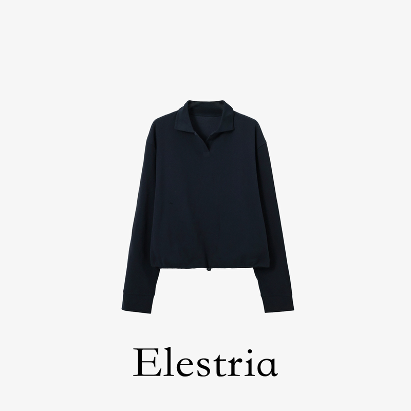 Mr. Chen's [Elestria] Early Autumn New Product: Japanese Imported Cotton Fashionable Slim-Fit Polo Collar Sweatshirt 04313