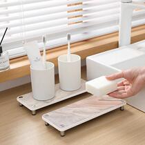 Light luxury marble coaster diatom mud absorbent pad wash basin mat countertop storage rack soap holder mouthwash coaster