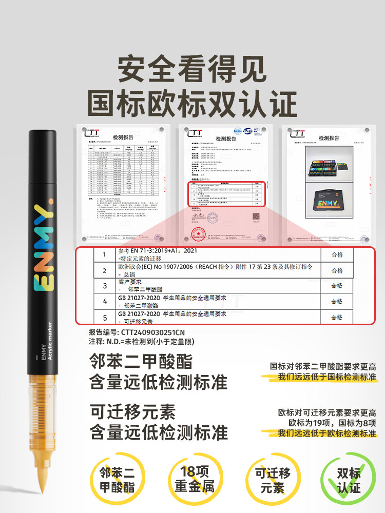 Enmi Painting Set Small Black Box Direct Liquid Acrylic Marker Pen Soft Tip Refill Colorful Art Supplies for Elementary School Students and Art Students Special Drawing Book 24 Colors Paintbrush 36 Colors Kindergarten Painting 80 Colors Children Enmy