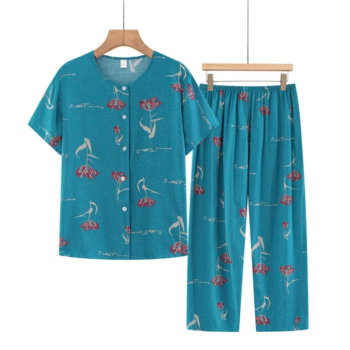 Кардиган для пожилых людей, летняя одежда, комплект для матери, для среднего возраста, короткий рукав