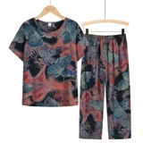 Летняя летняя одежда для пожилых людей, комплект для матери, футболка, для среднего возраста, короткий рукав