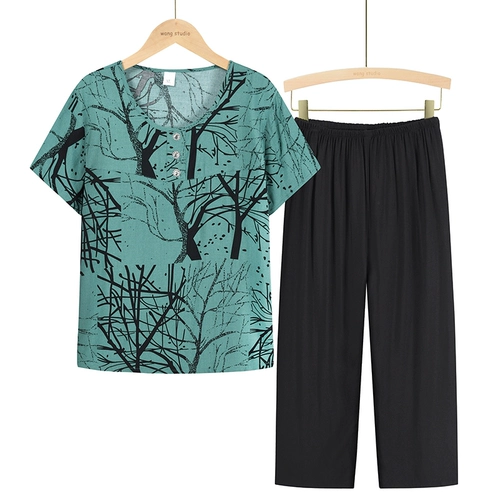 Летняя одежда для матери, комплект для пожилых людей, для среднего возраста, короткий рукав