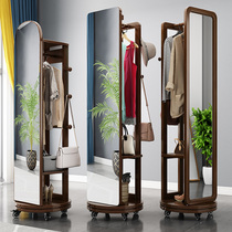 Rotating mirror all-body clothes hanging mirror in one floor mirror home with bedroom solid wood clothes hanging full body mirror girls