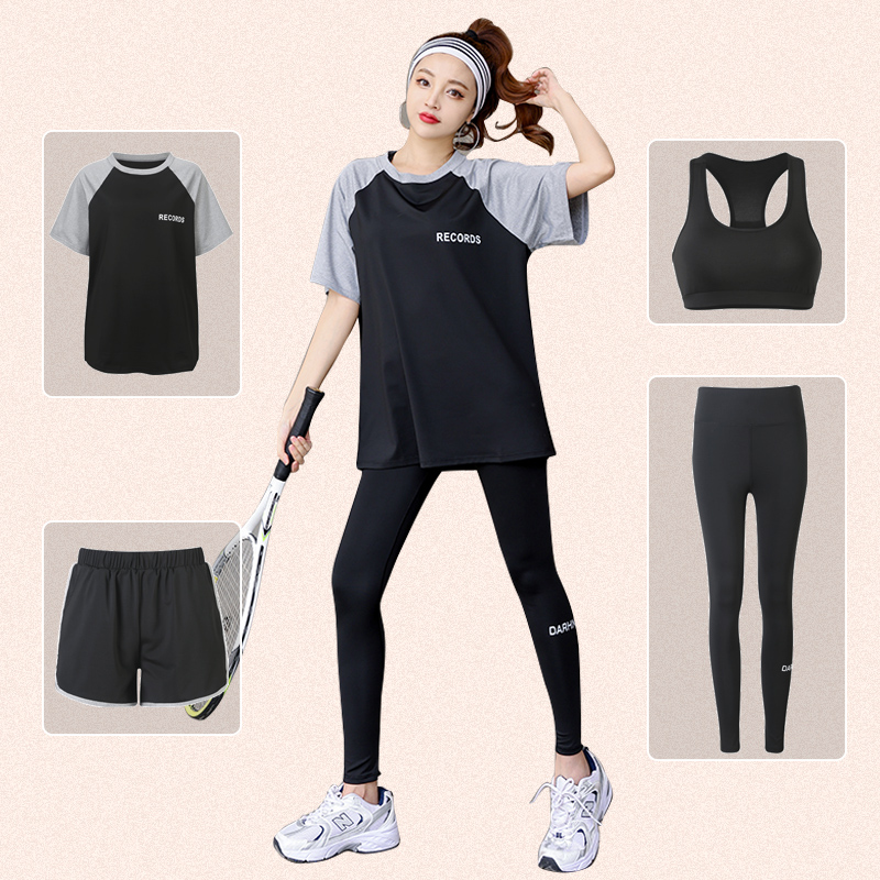 Summer Sports Suit Fitness Room Morning Running Professional Running Big Code Speed Dry Clothes Yoga Clothes Women Loose Fitness-Taobao