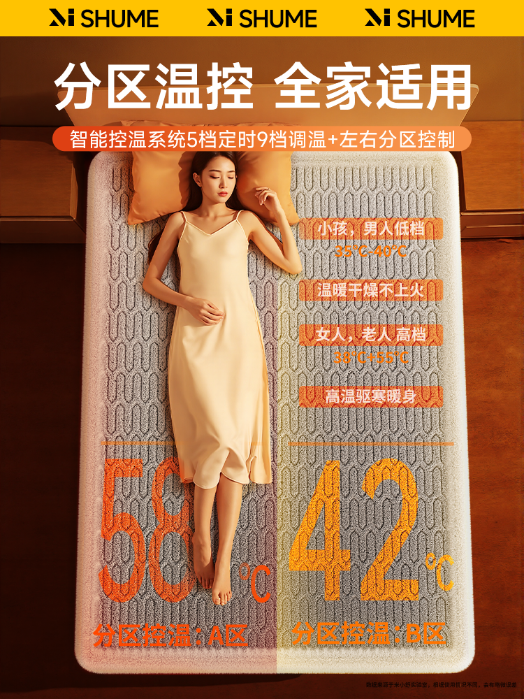 Water-Heated Electric Blanket for Two People, Official Genuine Product, Electric Mattress for Single Person Dormitory, Water Circulation, New Model, Temperature-Adjustable, Household Water-Heated Blanket