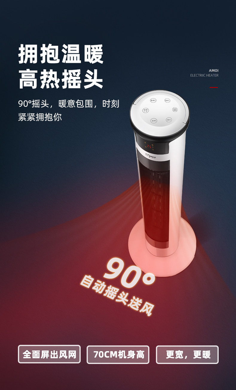 夏新 2000w家用暖风机 三档可调 图6