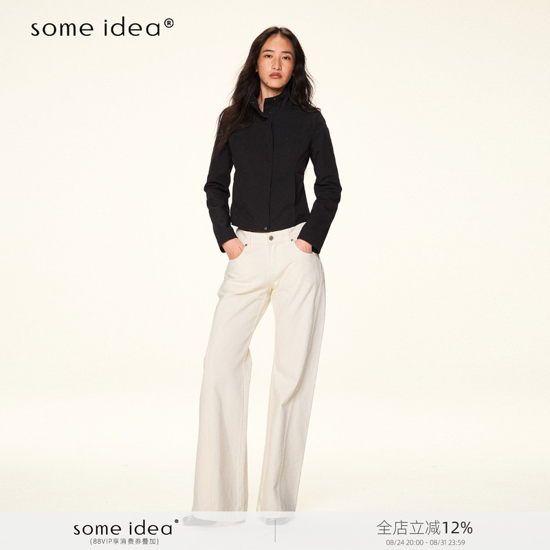 Some Idea Three-Color Regular Shoulder Slim-Fit Everyday Basic Retro Commuter Thin Jacket Coat