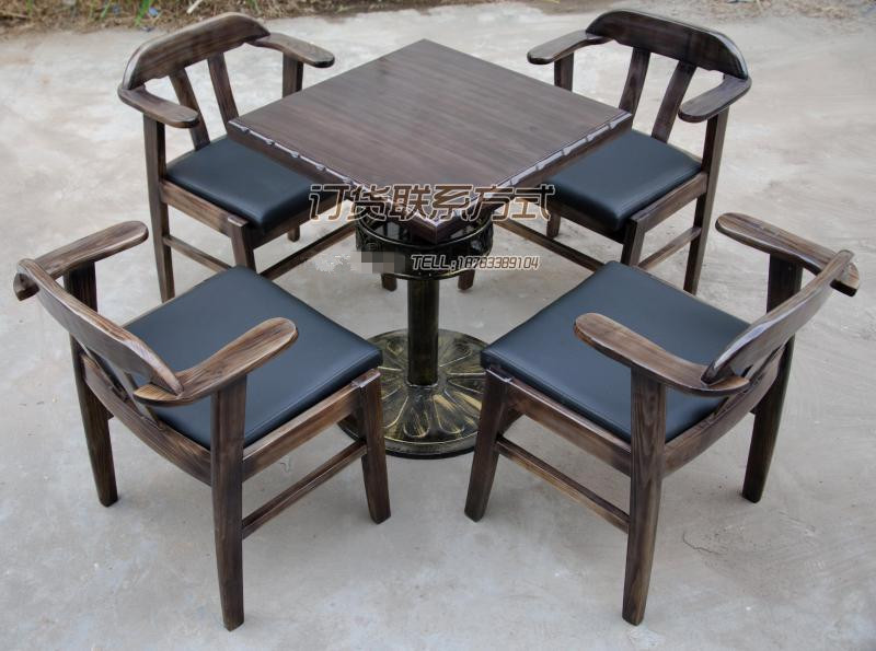 Outdoor solid wood furniture Furniture Balcony Casual Coffee Patio Table And Chairs Bar Iron Art Dining Room Table Dining Chair