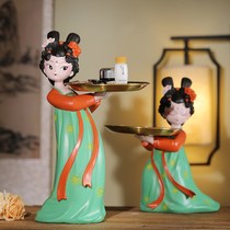 Donsee woman Chinese style ancient wind in door key containing swing piece living room TV cabinet Home Ornament Jo Relocation Wedding Gifts