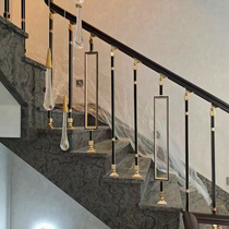Titanium black duplex villa aluminum railings stair indoor platform installation flower column guardrail handrail accessories manufacturer