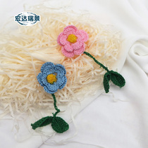 Manual Pp Line Hand Crochet Woven With Core Five Petals Hair Wool Thread Head Accessories Hair Accessories Net Red Color Lovely Day Ensemble Flowers Women
