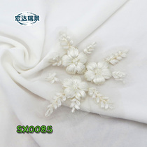 Retro silk with embroidered vintage gown dress Diy solid flowers embroidered cloth with decorative outfits accessories accessories