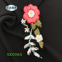 Handmade solid flower silk with embroidered evening gown fashion lace flower cloth with chest flower scarf mesh cloth embroidered accessories clothing