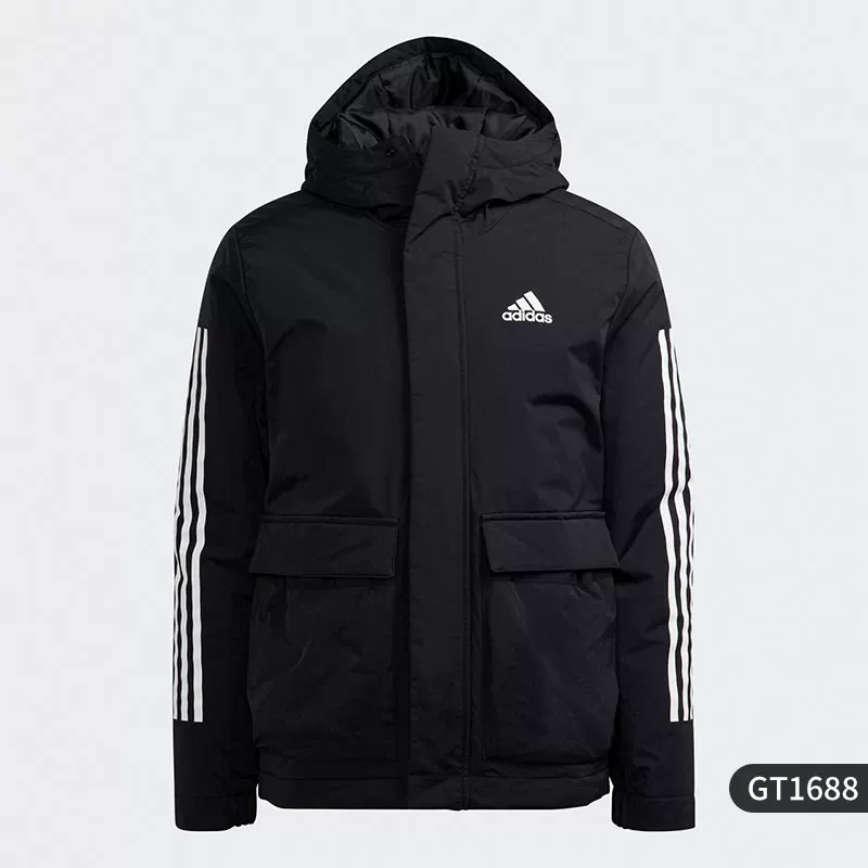 Adidas/ Зимняя дорожная теплая спортивная куртка для отдыха с капюшоном