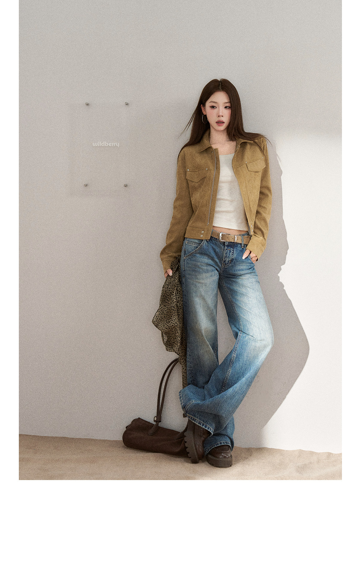 Wildberry Khaki Suede Cargo Jacket