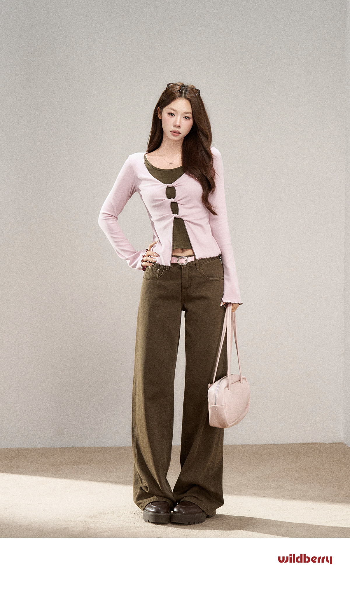 Wildberry Brown Wide-Leg Jeans