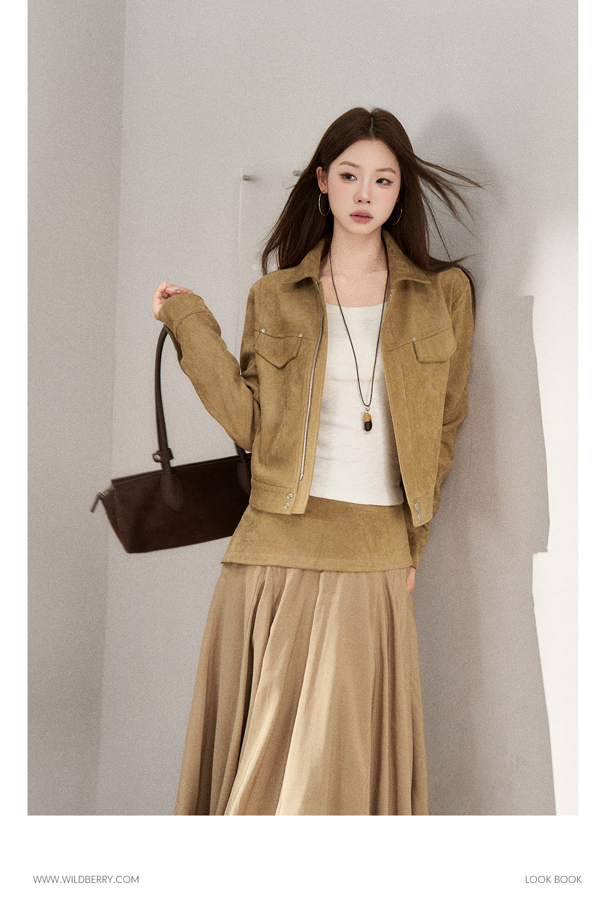 Wildberry Khaki Suede Cargo Jacket