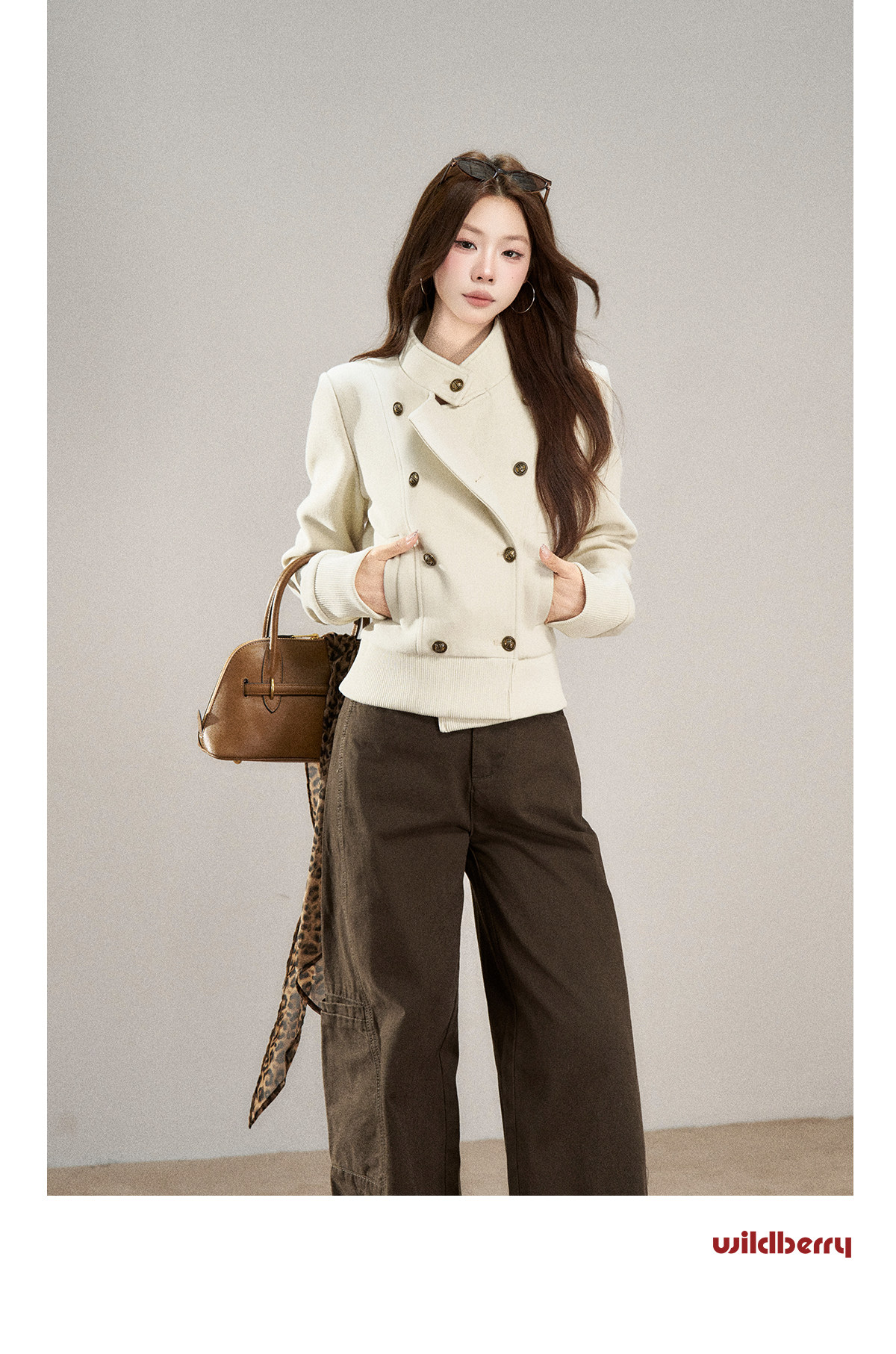 Wildberry Double-Breasted Cropped Jacket