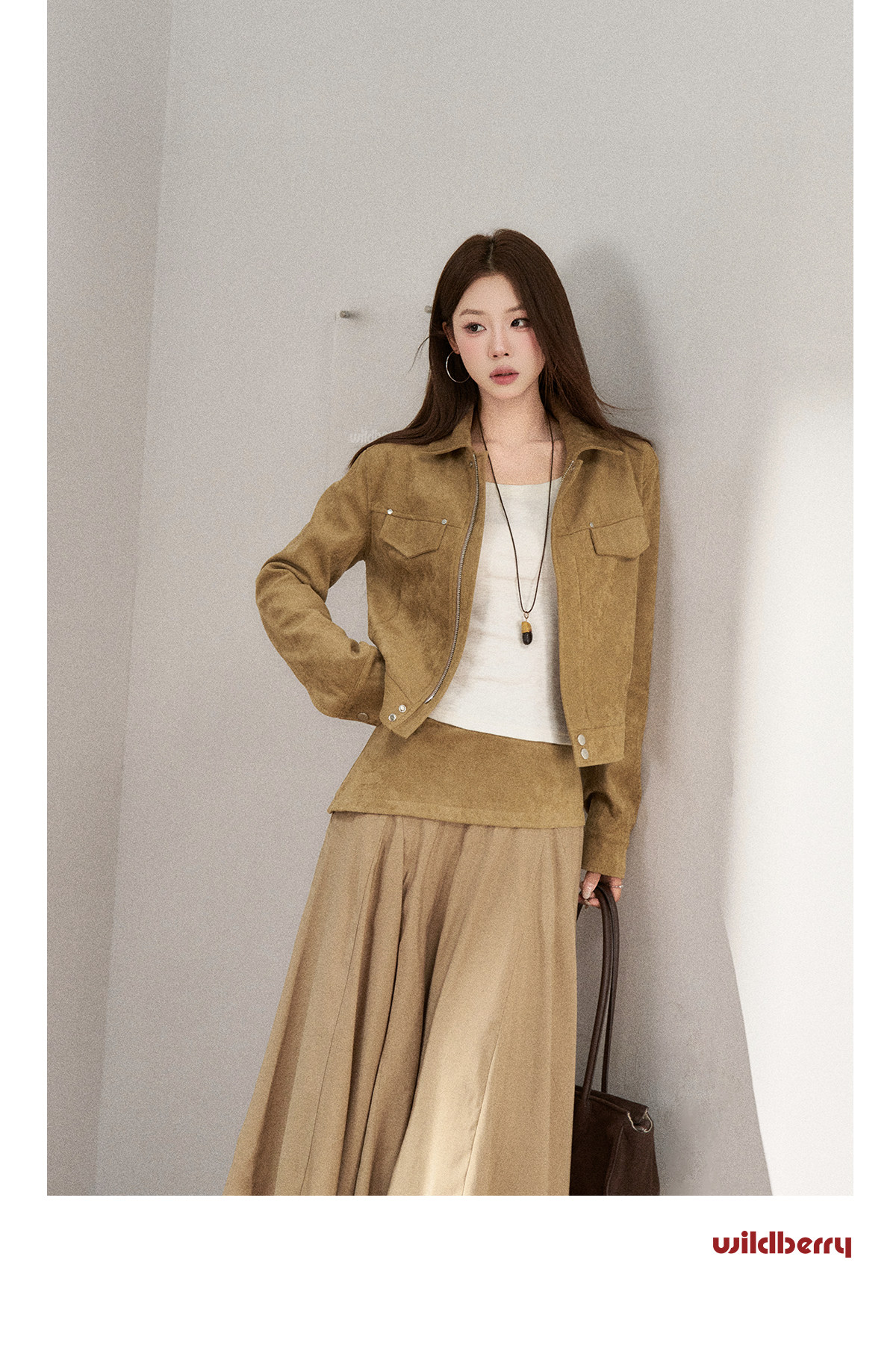 Wildberry Khaki Suede Cargo Jacket