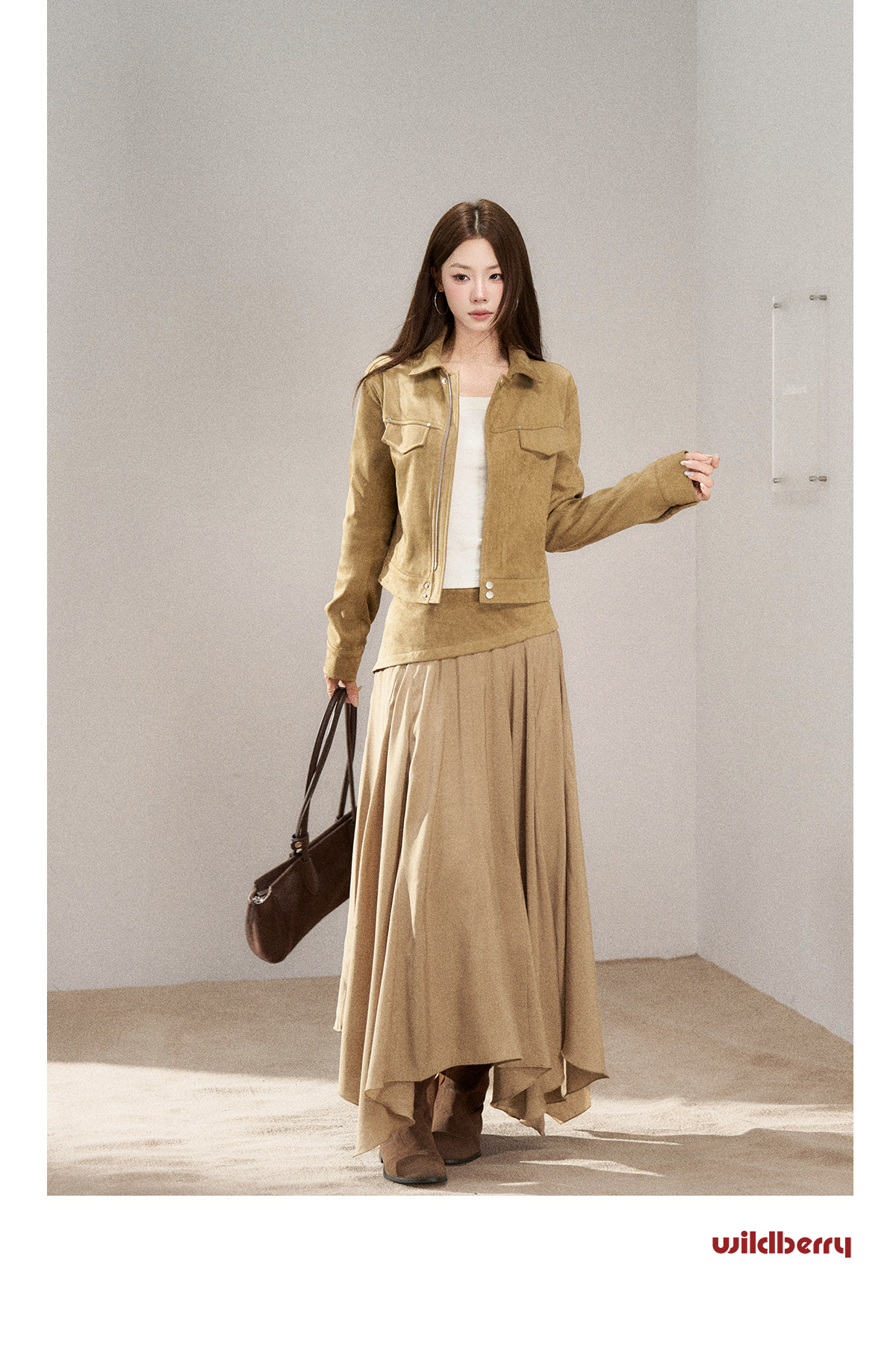 Wildberry Khaki Suede Cargo Jacket