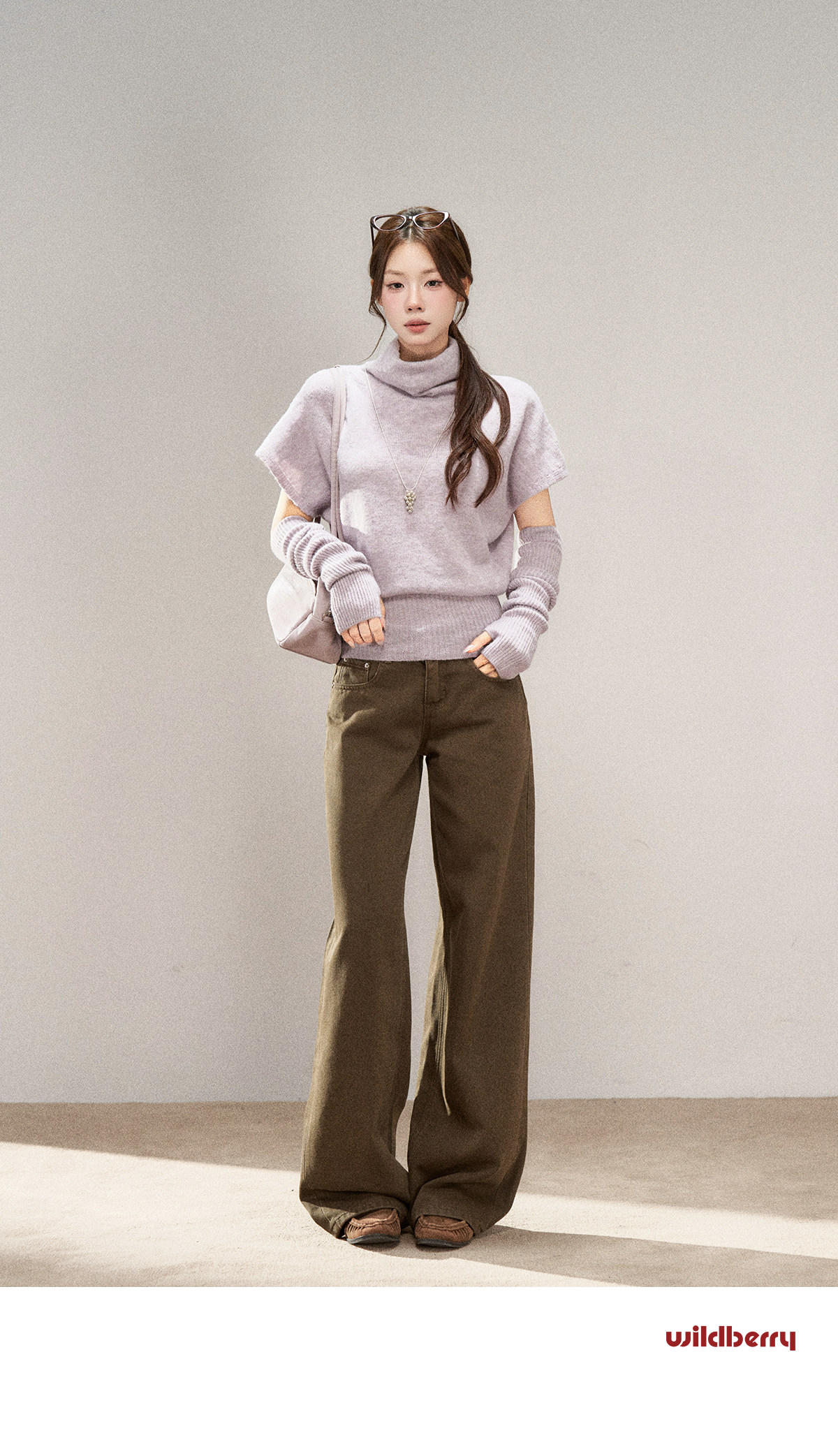 Wildberry Brown Wide-Leg Jeans