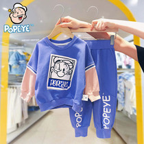 Vigorous sailor POPEYE male and female children suit baby 2022 new autumn clothes childrens clothing two sets of clothes
