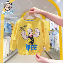Vigorous sailor POPEYE baby sweatshirt children round neck blouses 2022 autumn clothing new casual treetop