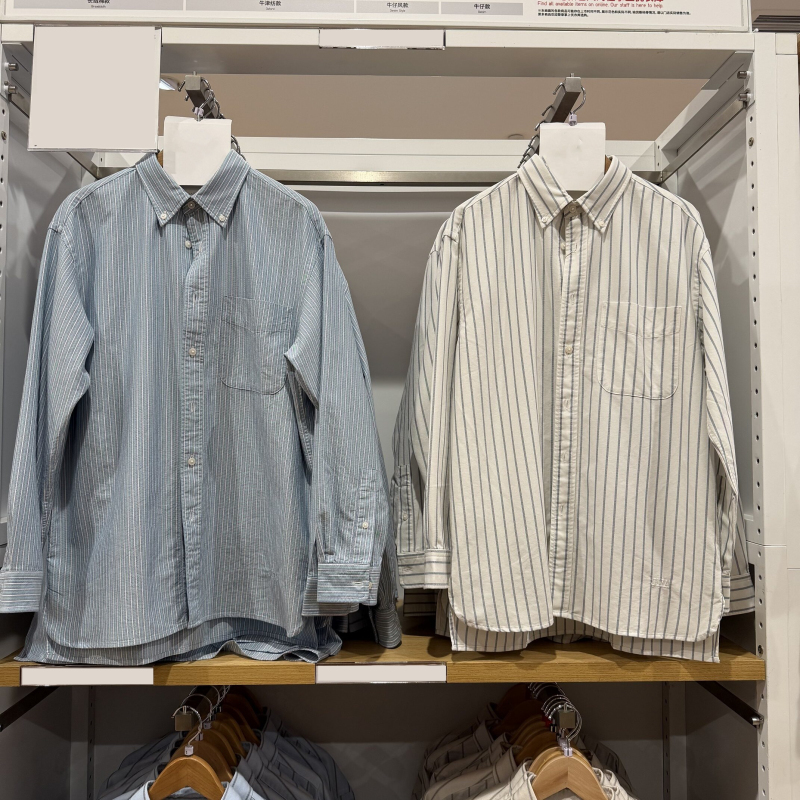 Japanese-Style Men's and Women's Oxford Fabric Loose Striped Shirt Long-Sleeve Shirt Thin Jacket 484904/484905