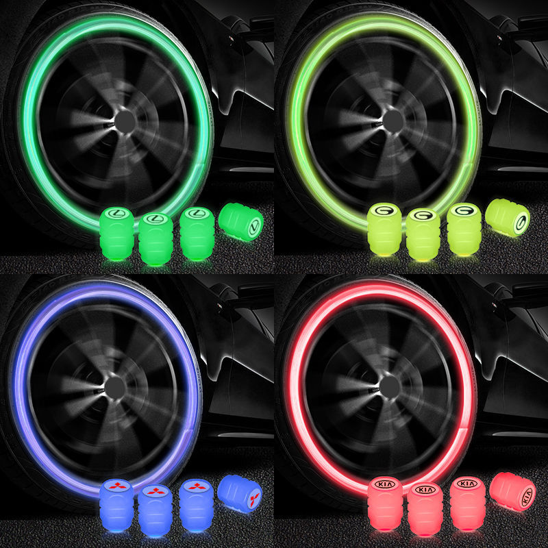 Car tire luminous valve cap car with electric car motorcycle cover modified fluorescent original flash colorful