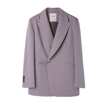 Okerui◆Satin splicing casual silhouette small suit jacket womens purple high-end suit petite spring