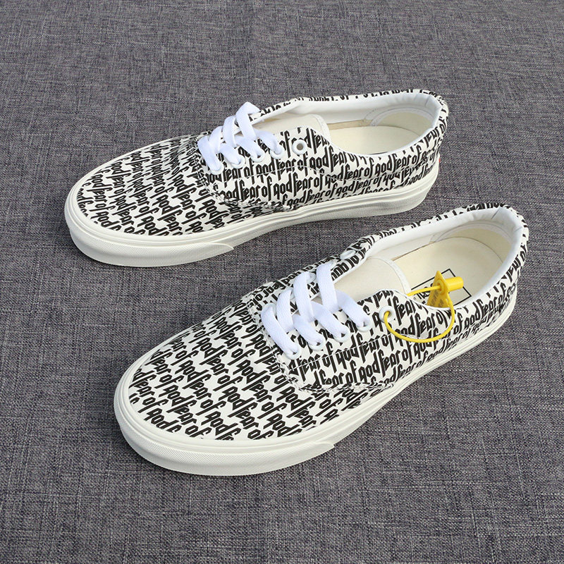 styledeconsf Co-brand Long Vance fear of god letters low-top canvas shoes men's shoes fog board shoes men