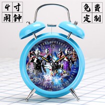 Creative cartoon children student small alarm clock boy super loud bell silent bedroom night light bedside alarm z