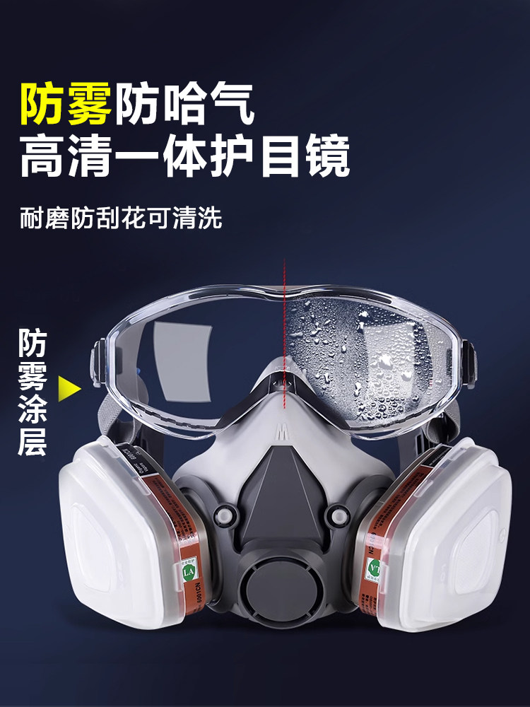 Poison-Proof Full-Face Respirator for Laboratories, Official official store Standard, for Smoke, Chemical Gases, Spray Painting, and Dust