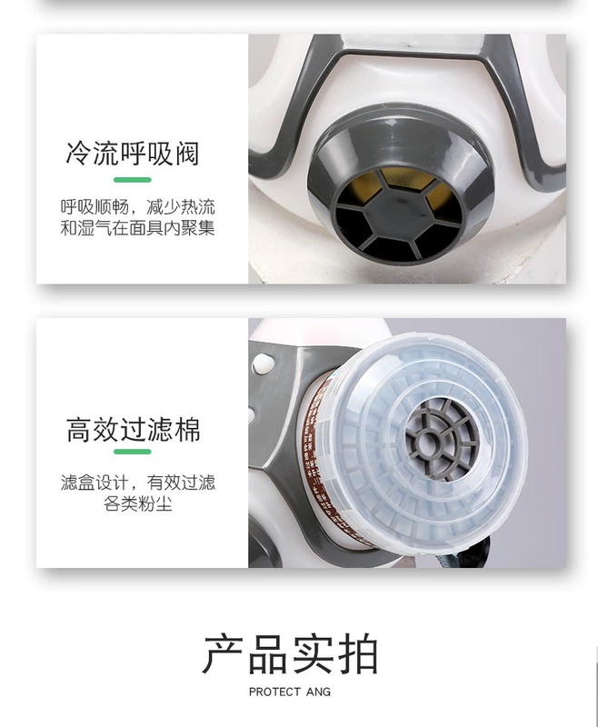 Mặt nạ phòng độc, mặt nạ chống khói, khí độc và bụi, mặt nạ nguyên mặt, phun sơn, than hoạt tính, chống bụi công nghiệp, trang trí mặt nạ phòng độc chống khói