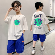 Boy Clothing Boy Suit Summer 2022 New Summer Clothes Slim Fit Large Child Children Nets Red White Short Sleeves Handsome