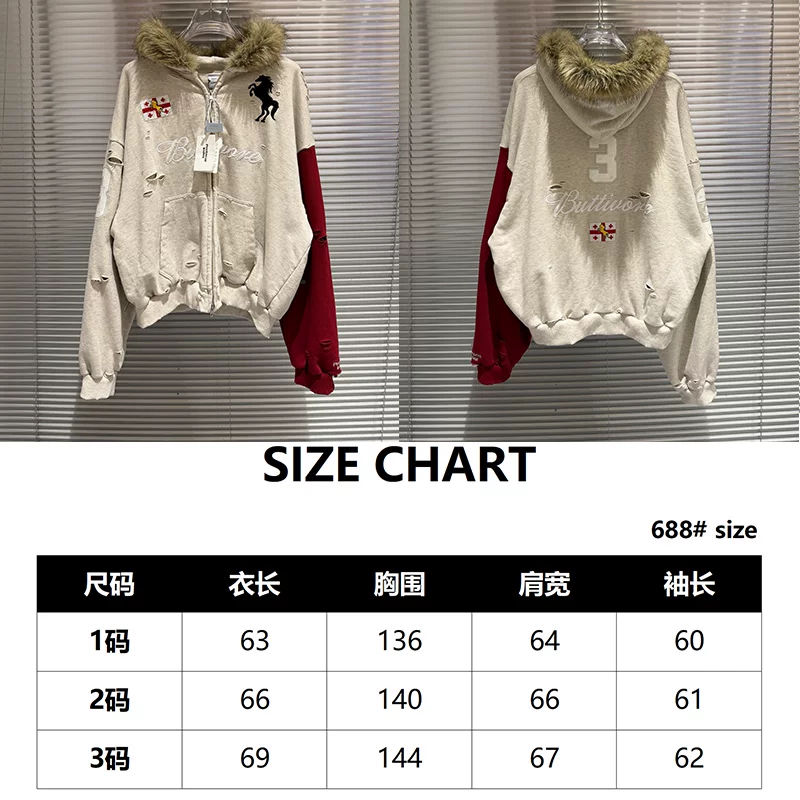 Худи-кофта с капюшоном на молнии Grailz Project G/R Niche Trendy Brand Washing and Destruction Slogan