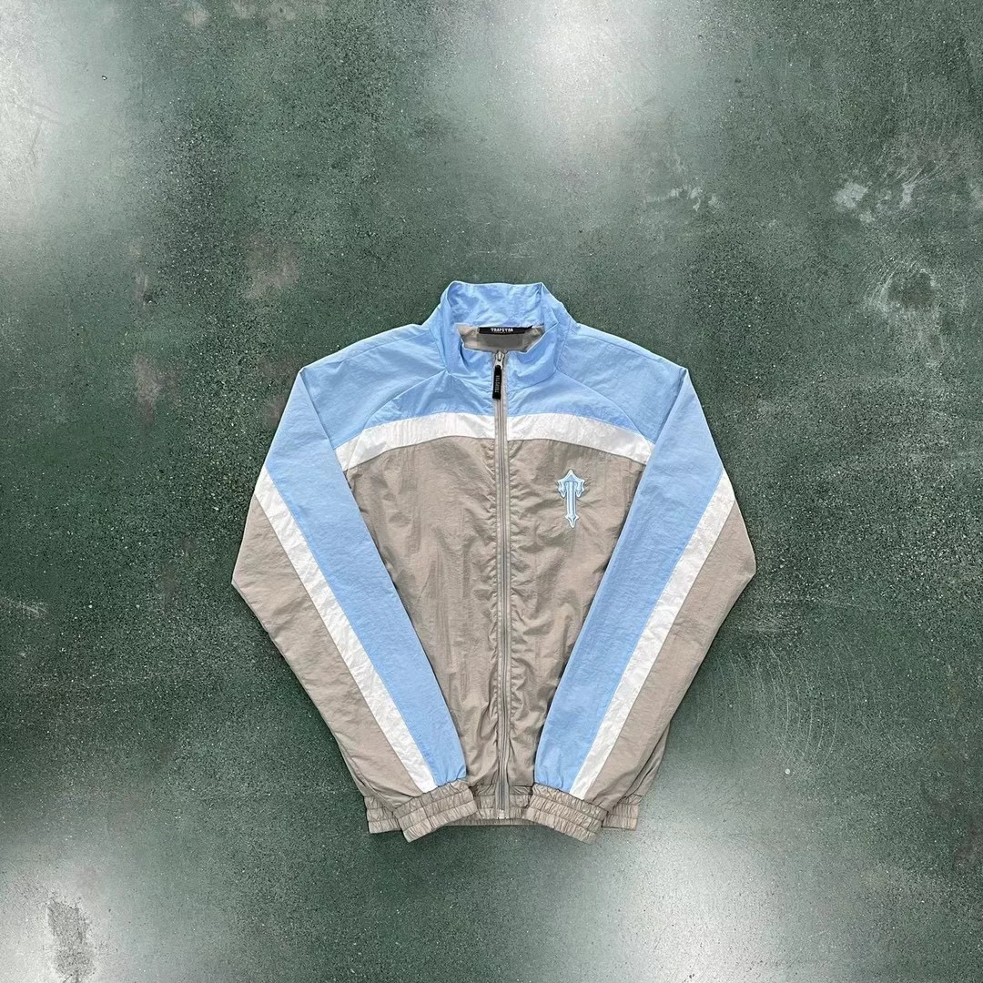 [TrapstarCentralCee同款T标梭织套装宝贝蓝拼灰风格drip ukdrill]