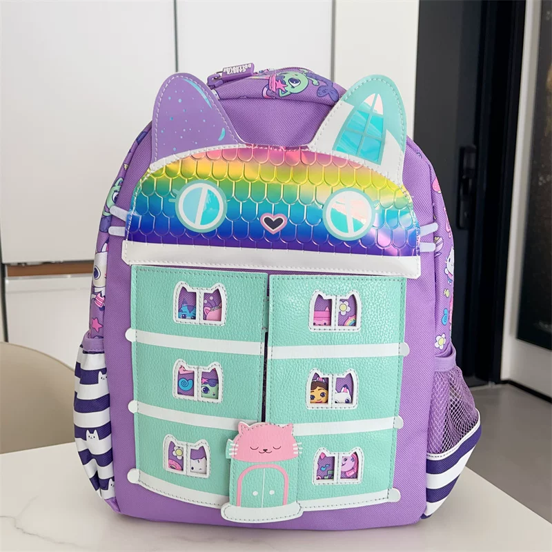 School bag for kindergarten for the first grade, purple doll house, backpack, 3-6 years