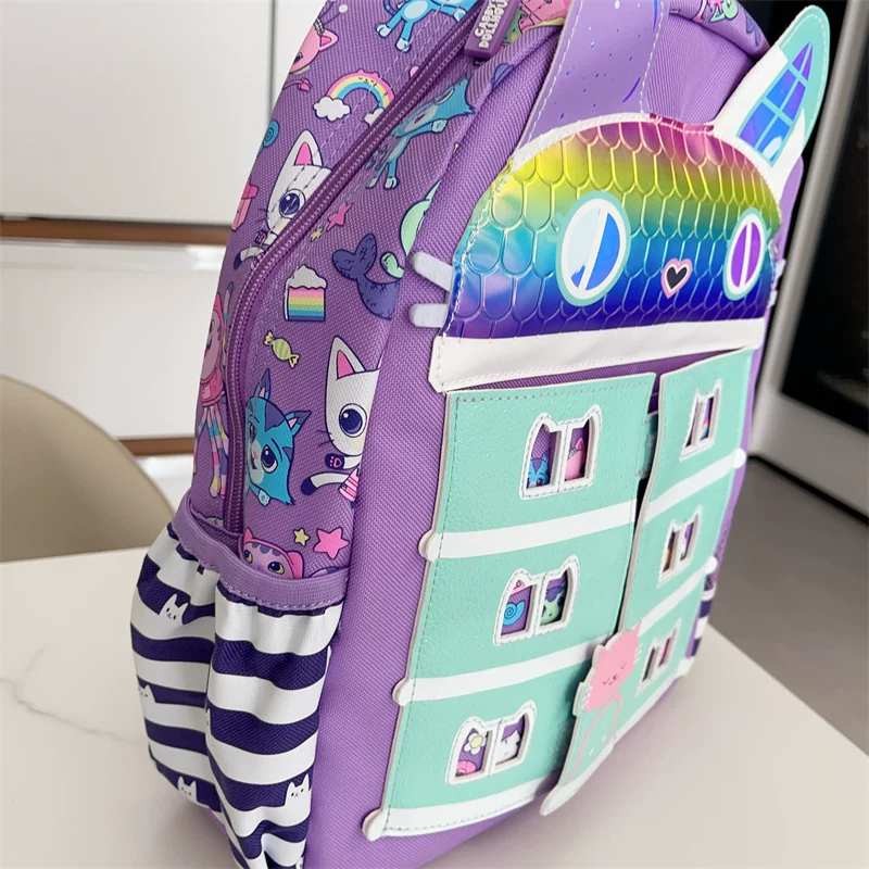 School bag for kindergarten for the first grade, purple doll house, backpack, 3-6 years
