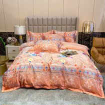 High-grade European-style cotton jacquard four-piece autumn and winter pure cotton 1 8m sheet quilt cover bedding