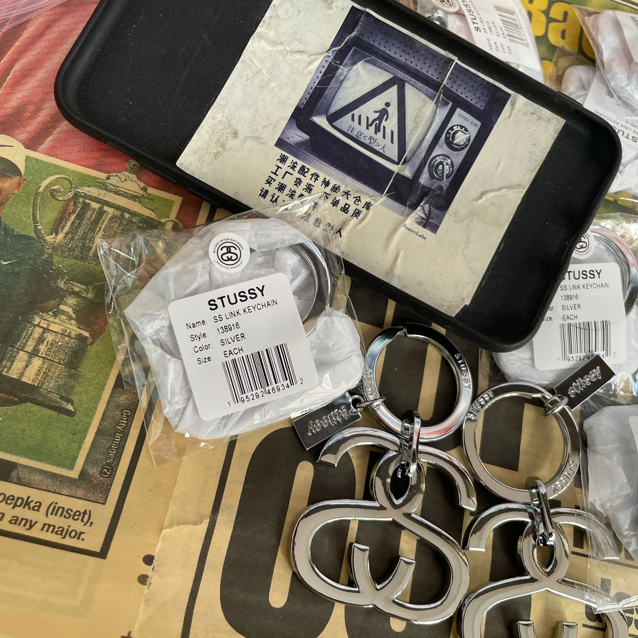 Stussy Ss Link Metal Keychain Fashion Car Key Creative Bag