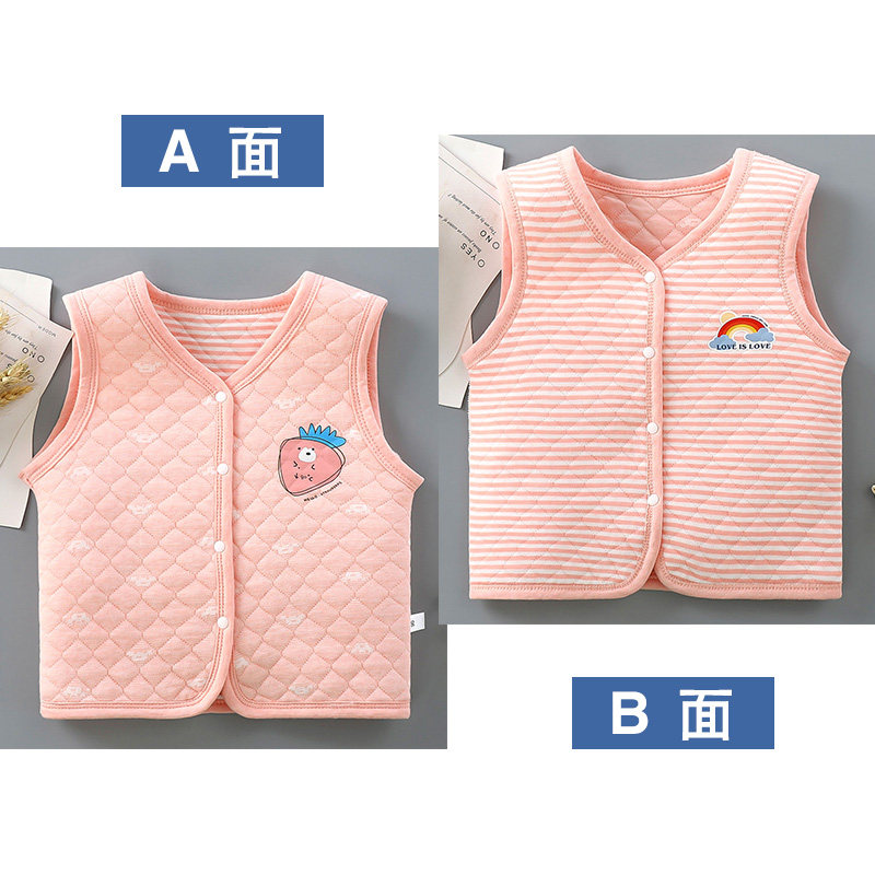 Children's pure cotton waistcoat for infant warmth spring autumn and winter thickened baby Waistcoat for male and female Thickening Clip Cotton Vest